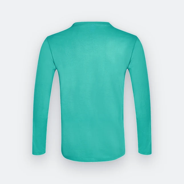 Ct54 comfy cotton long sleeve basic t-shirt emerald back view