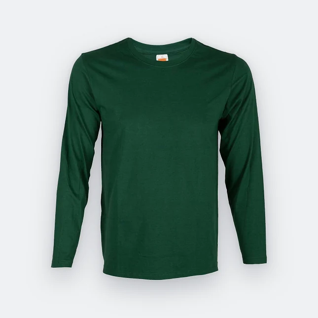 Ct54 comfy cotton long sleeve basic t-shirt forest green colour view