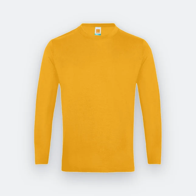Ct54 comfy cotton long sleeve basic t-shirt gold colour view