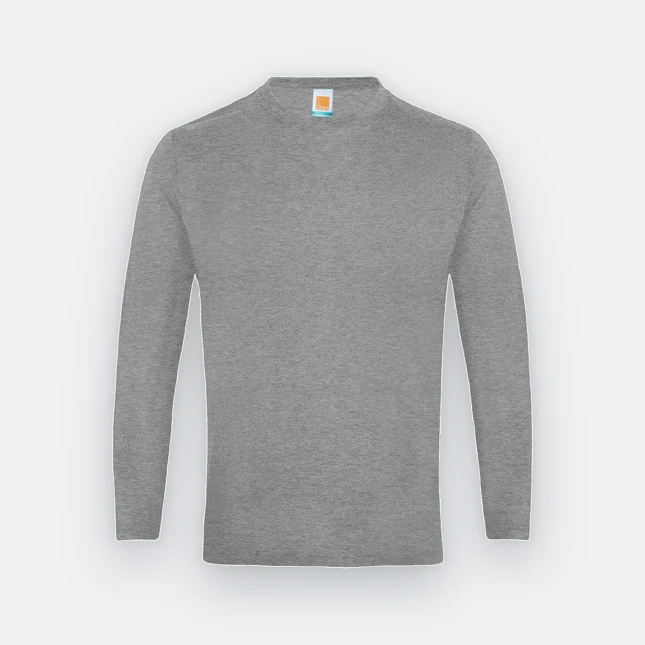 Ct54 comfy cotton long sleeve basic t-shirt grey melange colour view