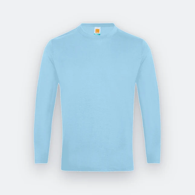 Ct54 comfy cotton long sleeve basic t-shirt light blue colour view