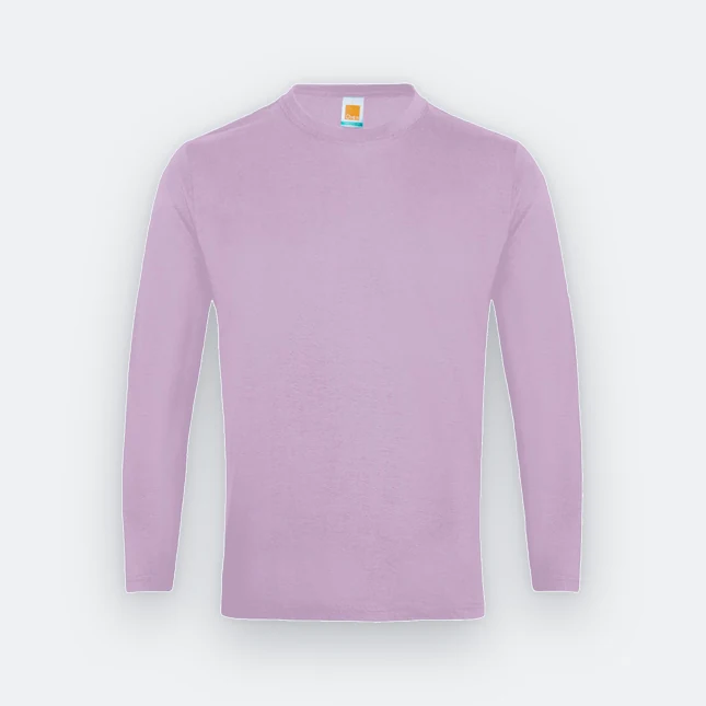 Ct54 comfy cotton long sleeve basic t-shirt light purple colour view
