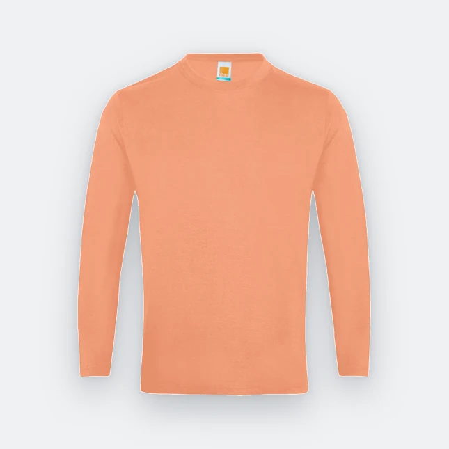 Ct54 comfy cotton long sleeve basic t-shirt light salmon colour view