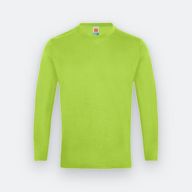 Ct54 comfy cotton long sleeve basic t-shirt lime green colour view
