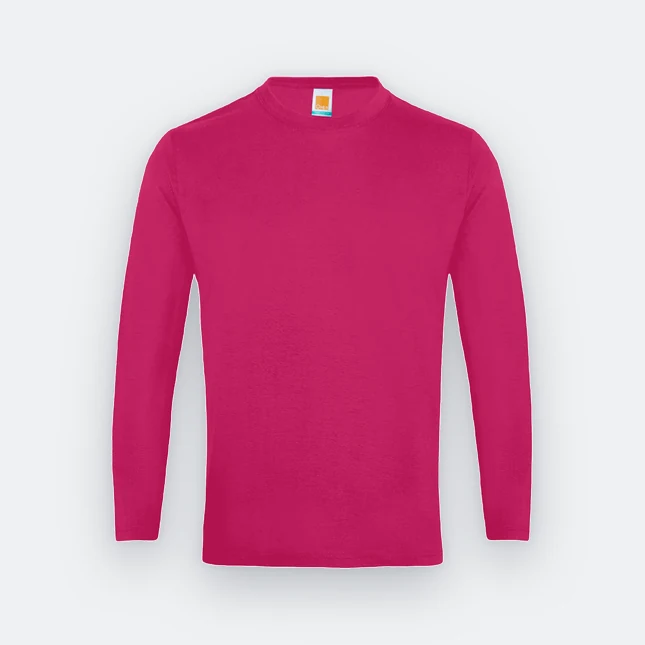 Ct54 comfy cotton long sleeve basic t-shirt magenta colour view