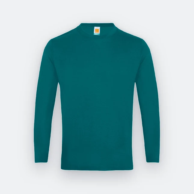 Ct54 comfy cotton long sleeve basic t-shirt midnight green colour view