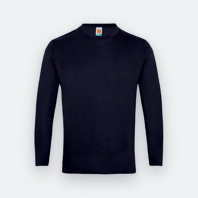 Ct54 comfy cotton long sleeve basic t-shirt navy colour view