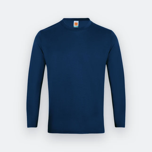 Ct54 comfy cotton long sleeve basic t-shirt navy pro colour view