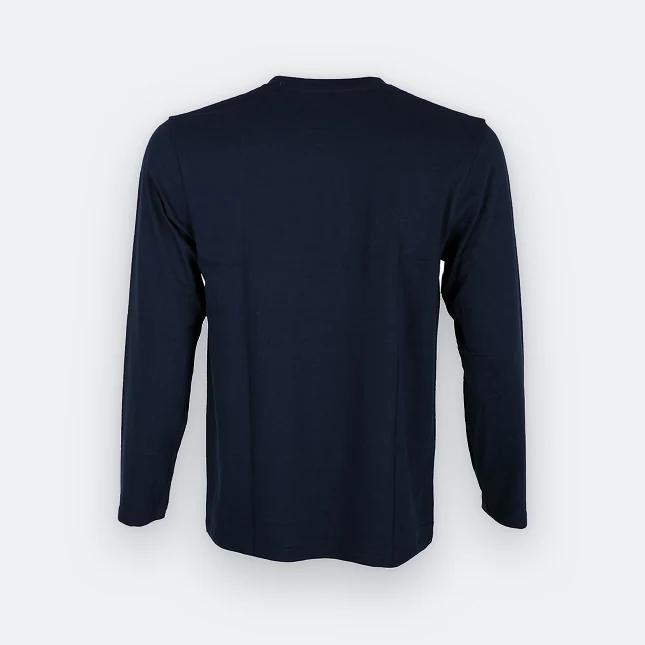 Ct54 comfy cotton long sleeve basic t-shirt navy pro back view