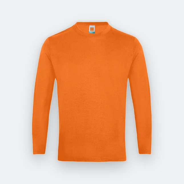 Ct54 comfy cotton long sleeve basic t-shirt orange colour view
