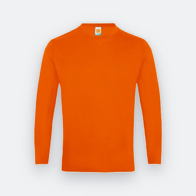 Ct54 comfy cotton long sleeve basic t-shirt orange pro colour view