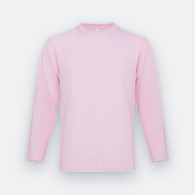 Ct54 comfy cotton long sleeve basic t-shirt pink colour view