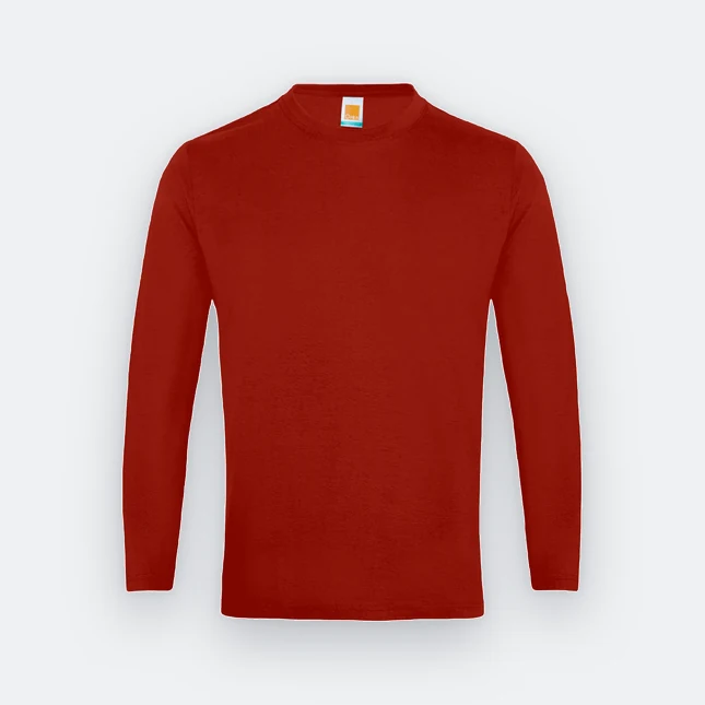 Ct54 comfy cotton long sleeve basic t-shirt red colour view