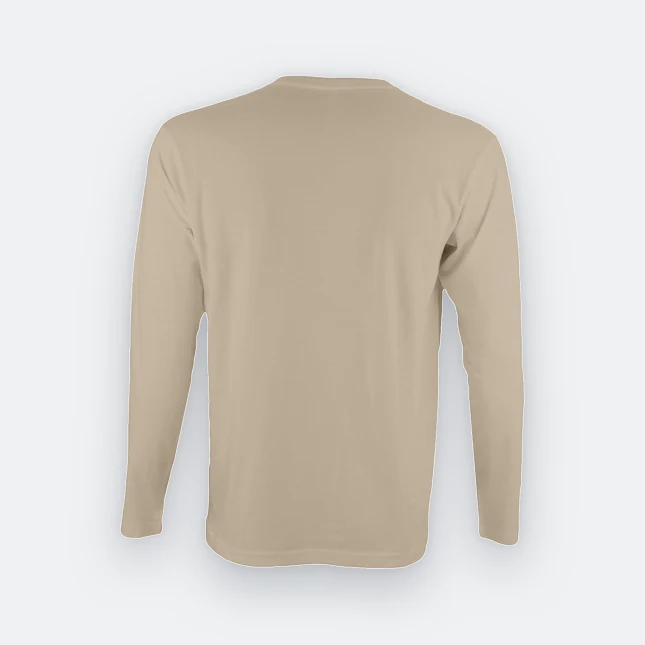 Ct54 comfy cotton long sleeve basic t-shirt sand back view
