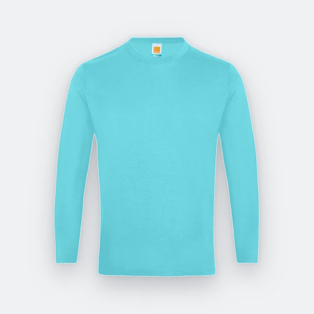 Ct54 comfy cotton long sleeve basic t-shirt tiffany blue colour view
