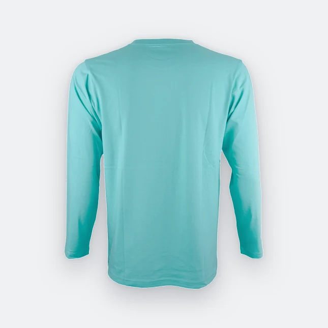 Ct54 comfy cotton long sleeve basic t-shirt tiffany blue back view