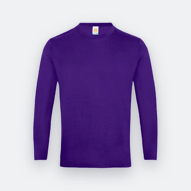 Ct54 comfy cotton long sleeve basic t-shirt violet colour view