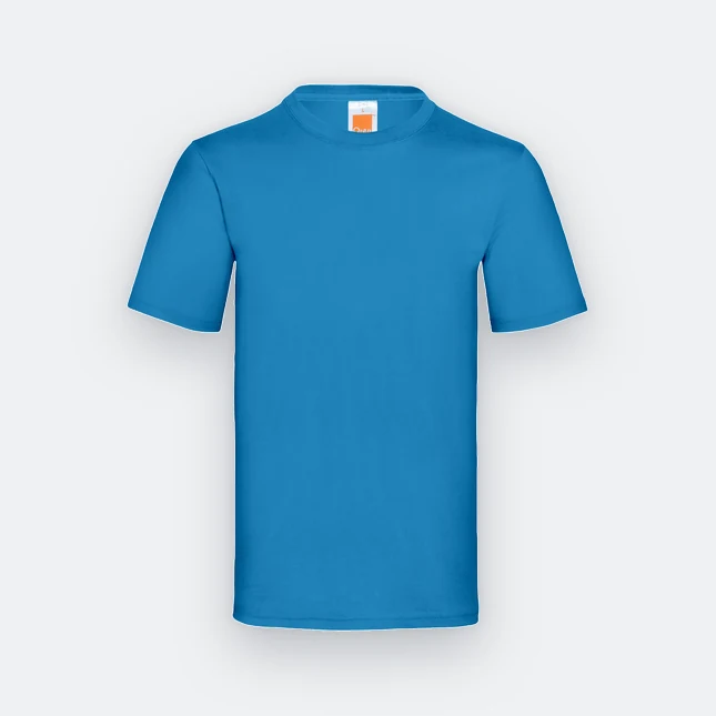 Ct60 superior cotton short sleeve basic t-shirt sea blue colour view