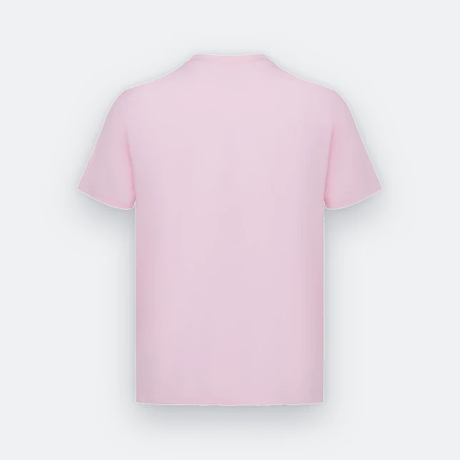 Ct71 superb cotton short sleeve basic t-shirt pink back view