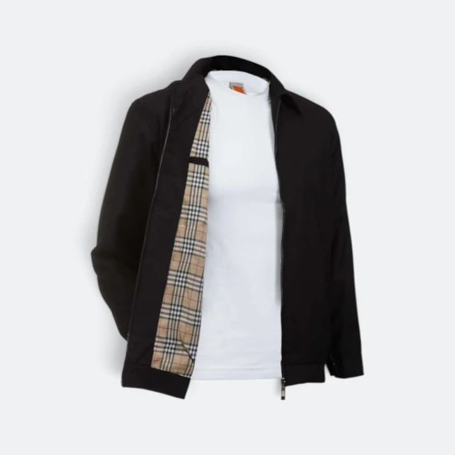 Ej02 corporate jacket unisex full-zip black-checker colour view