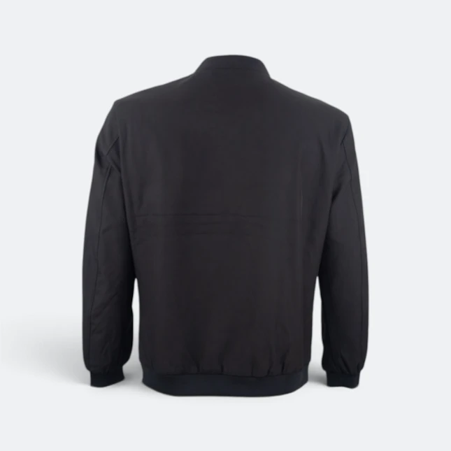 Ej03 bomber jacket unisex full-zip black back view