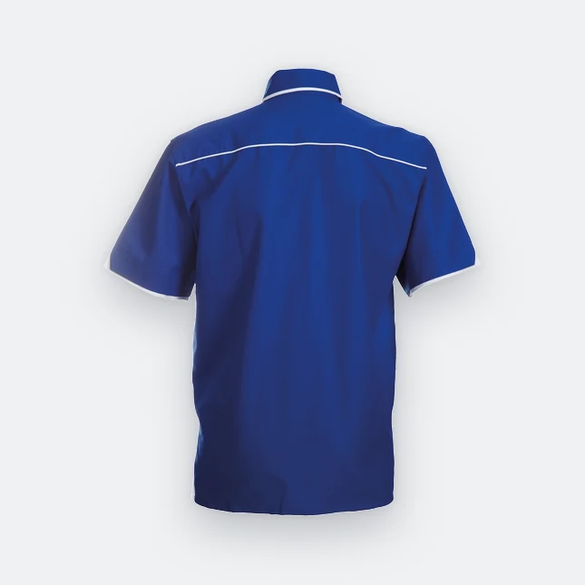 F116 Corporate Uniform Short Sleeve Shirt Hidden Pocket Back F116 corporate uniform short sleeve shirt hidden pocket back view