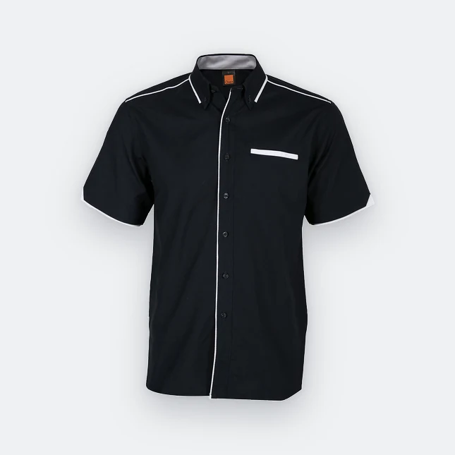 F116 Corporate Uniform Short Sleeve Shirt Hidden Pocket Navy F116 corporate uniform short sleeve shirt hidden pocket navy colour view