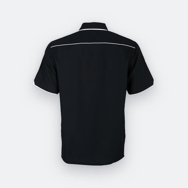 F116 Corporate Uniform Short Sleeve Shirt Hidden Pocket Navy F116 corporate uniform short sleeve shirt hidden pocket navy back view