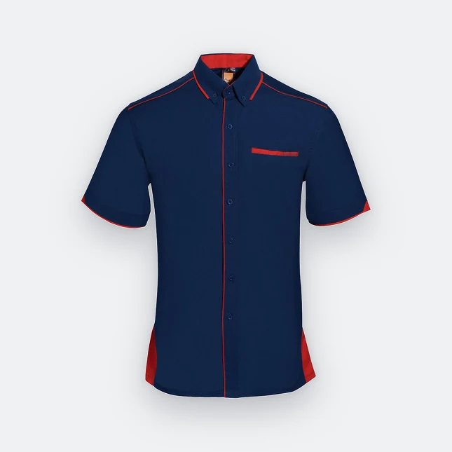 F116 Corporate Uniform Short Sleeve Shirt Hidden Pocket Navy Pro F116 corporate uniform short sleeve shirt hidden pocket navy pro colour view