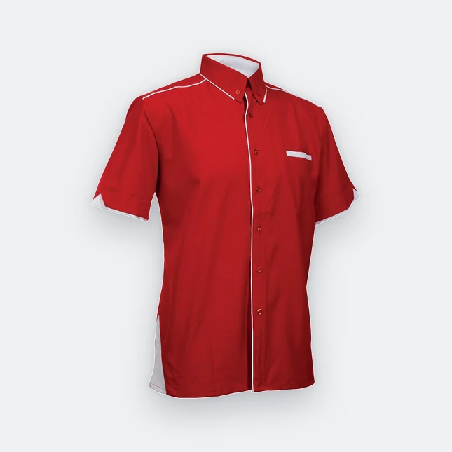 F116 Corporate Uniform Short Sleeve Shirt Hidden Pocket Red F116 corporate uniform short sleeve shirt hidden pocket red colour view