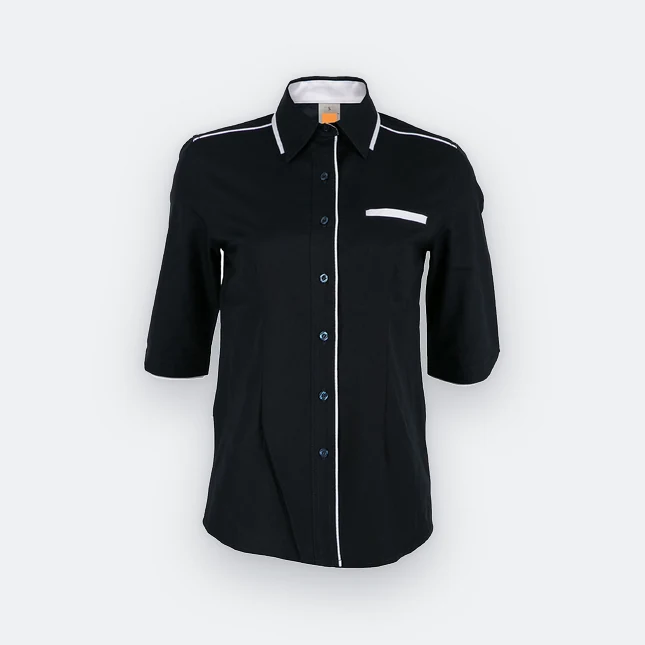 F117 corporate uniform female 3/4 sleeve hidden pocket navy colour view