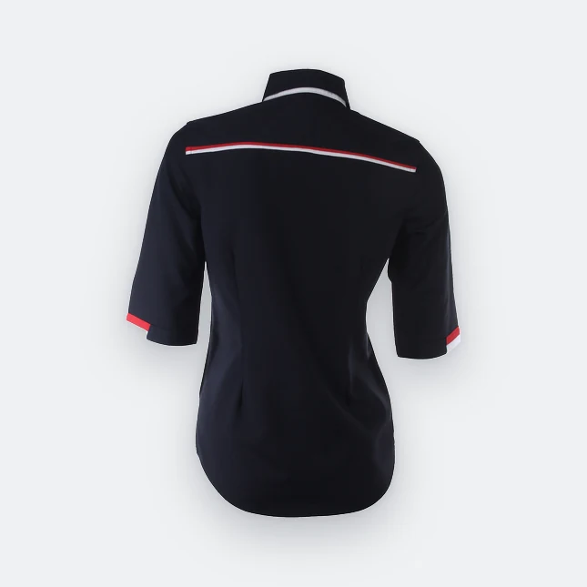 F127 corporate uniform female 3/4 sleeve three-colour contrast back view