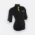 F127 corporate uniform female 3/4 sleeve three-colour contrast black-golden yellow-white colour view