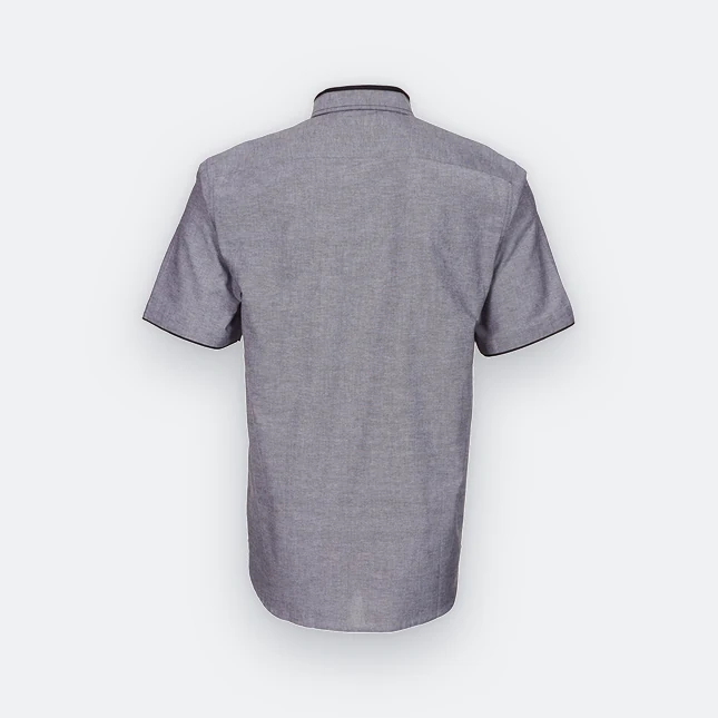F142 Corporate Uniform Unisex Short Sleeve Oxford Black-Black F142 corporate uniform unisex short sleeve oxford black-black back view