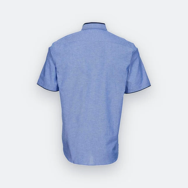 F142 Corporate Uniform Unisex Short Sleeve Oxford Light Blue-White F142 corporate uniform unisex short sleeve oxford light blue-white back view