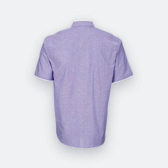 F142 Corporate Uniform Unisex Short Sleeve Oxford Light Purple-White F142 corporate uniform unisex short sleeve oxford light purple-white back view