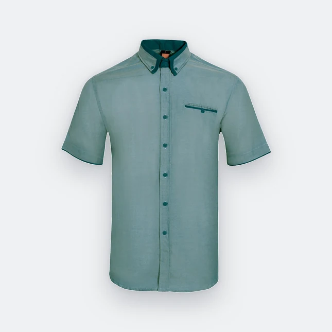 F142 Corporate Uniform Unisex Short Sleeve Oxford Midnight Green-Midnight Green F142 corporate uniform unisex short sleeve oxford midnight green-midnight green colour view