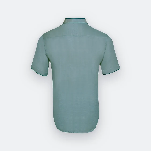 F142 Corporate Uniform Unisex Short Sleeve Oxford Midnight Green-Midnight Green F142 corporate uniform unisex short sleeve oxford midnight green-midnight green back view
