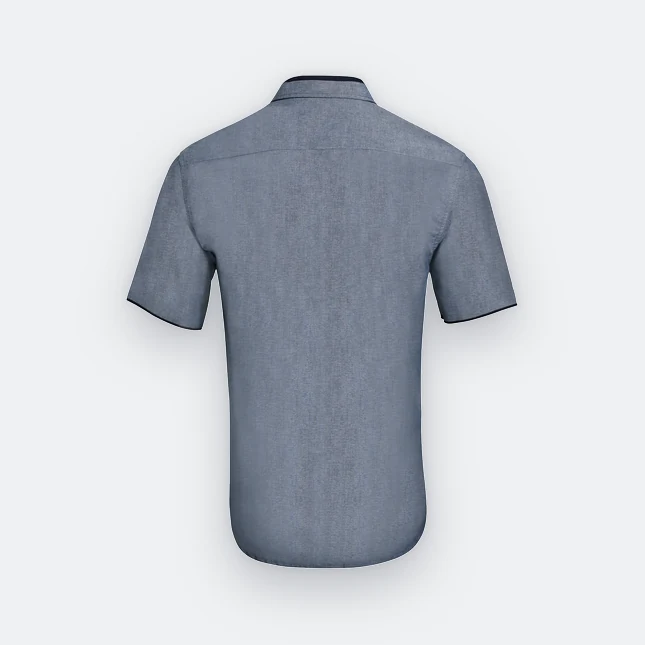 F142 Corporate Uniform Unisex Short Sleeve Oxford Navy Pro-Navy F142 corporate uniform unisex short sleeve oxford navy pro-navy back view