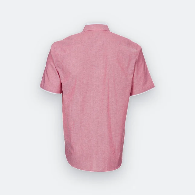 F142 Corporate Uniform Unisex Short Sleeve Oxford Red-White F142 corporate uniform unisex short sleeve oxford red-white back view