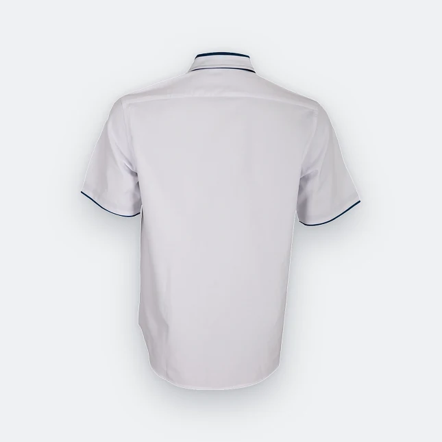 F142 Corporate Uniform Unisex Short Sleeve Oxford White-Navy Pro F142 corporate uniform unisex short sleeve oxford white-navy pro back view