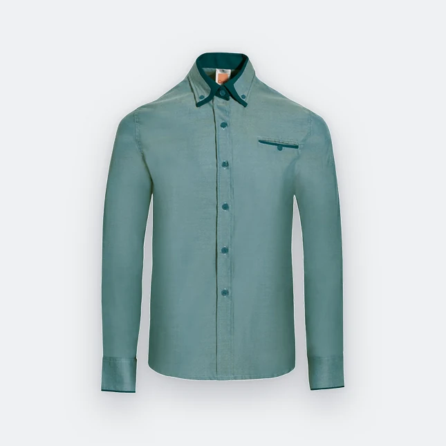 F143 corporate uniform female long sleeve oxford midnight green-midnight green colour view