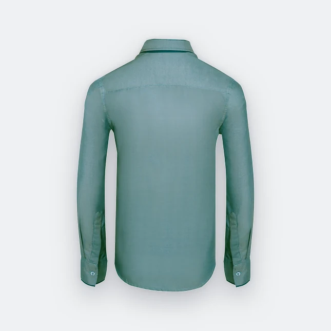 F143 corporate uniform female long sleeve oxford midnight green-midnight green back view