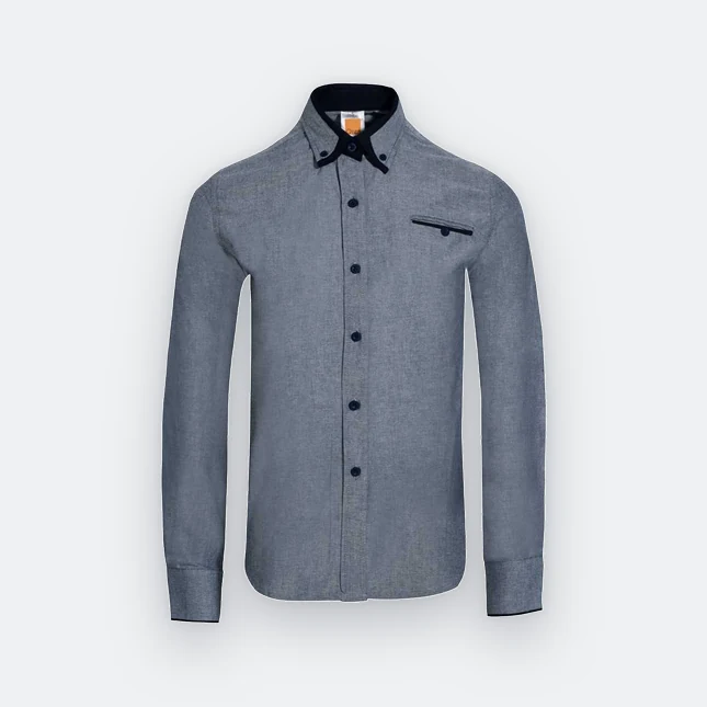 F143 corporate uniform female long sleeve oxford navy pro-navy colour view