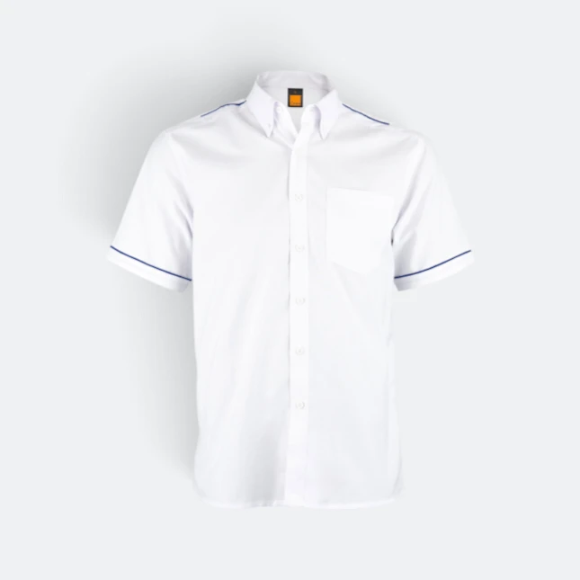 F146 Corporate Uniform Short Sleeve Shirt Contrast Collar White-Royal-White F146 corporate uniform short sleeve shirt contrast collar white-royal-white colour view