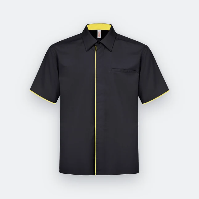 F150 corporate uniform unisex short sleeve tr hidden pocket black colour view