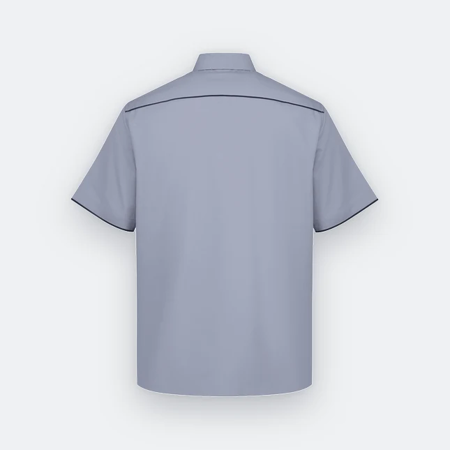 F150 corporate uniform unisex short sleeve tr hidden pocket dark grey back view