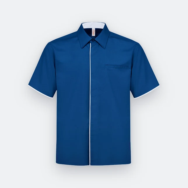 F150 corporate uniform unisex short sleeve tr hidden pocket navy pro colour view