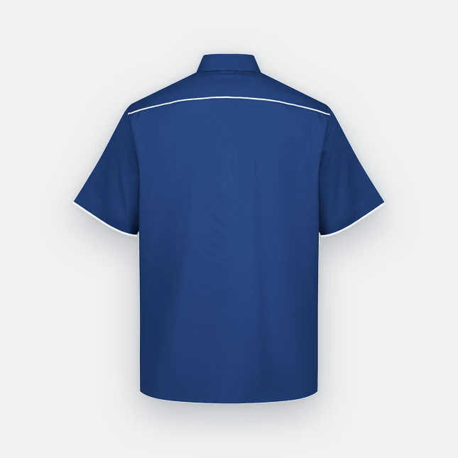 F150 corporate uniform unisex short sleeve tr hidden pocket navy pro back view