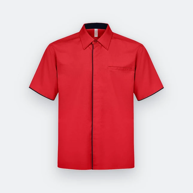 F150 corporate uniform unisex short sleeve tr hidden pocket red colour view